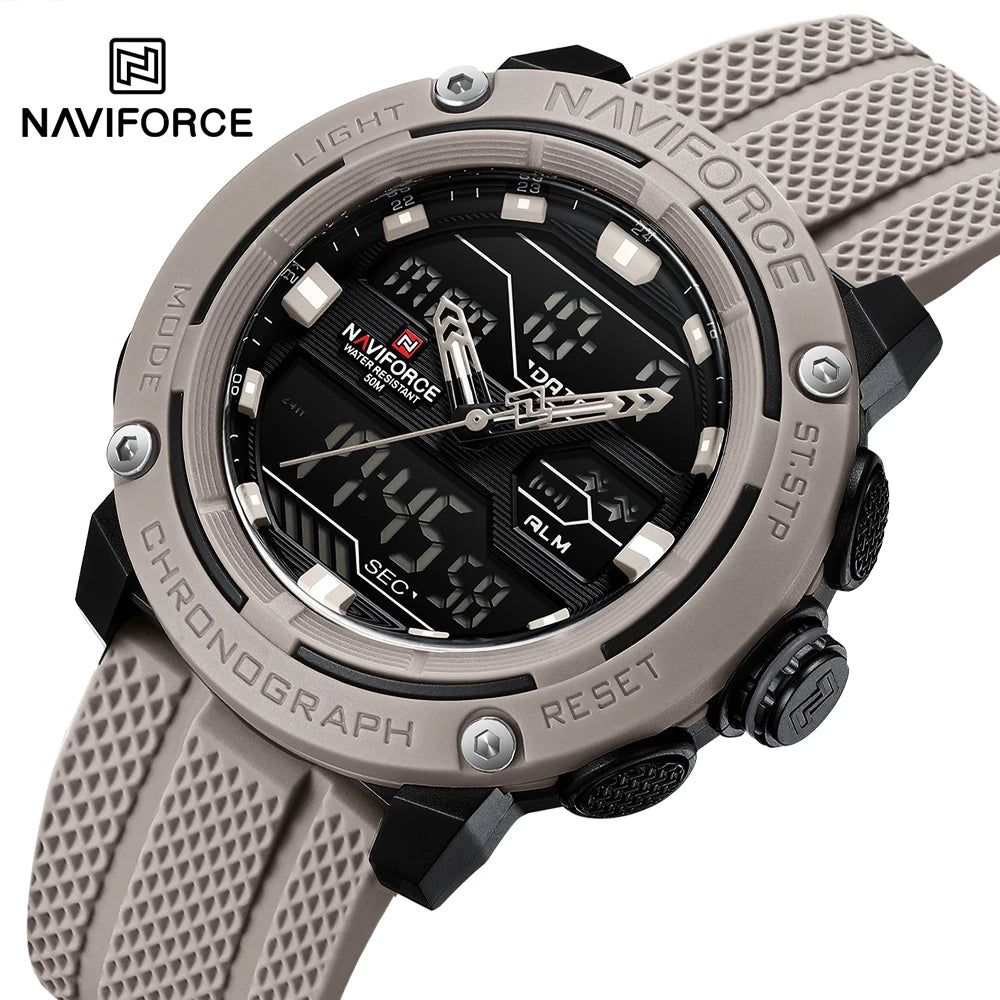 NAVIFORCE Luxury Watch Sport Waterproof Male Clock Date Digital Quartz Men Watch Double Display Wristwatch 2025 New reloj homb