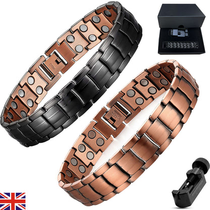 Pure Copper Fully Magnetic Bracelet For Arthritis Relief Remove Tool Gift Boxed