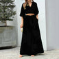 Fashionable Casual Top And High-waisted Wide-leg Pants Set