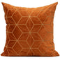 Gold Plaid Velvet Cushion Cover (18x18" - 45x45 cm)