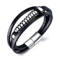 Men's multi-layer braided leather bracelet