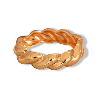 Metal Twist Open Bangle, Personalized Niche Exaggerated Bracelet, Light Luxury Advanced Sense Jewelry