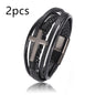Men's multi-layer braided leather bracelet