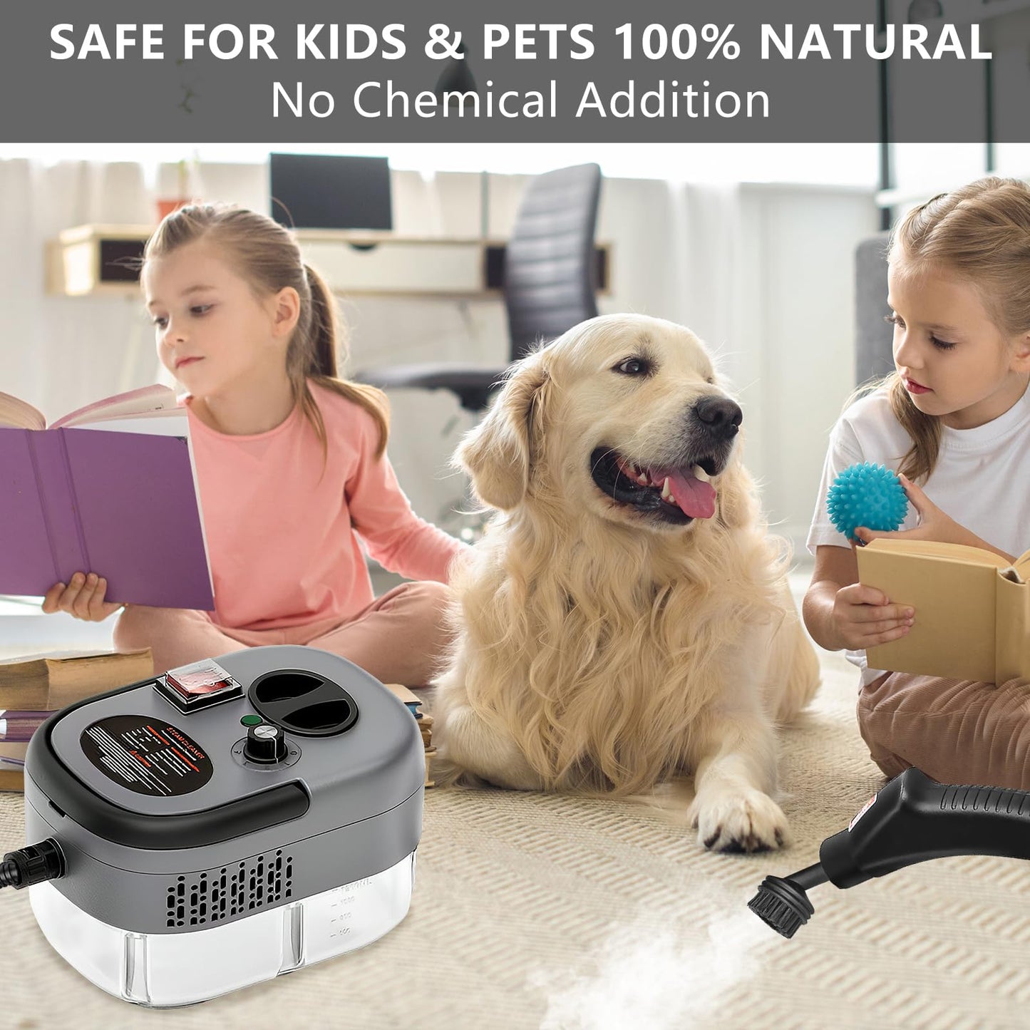 Handheld Steam Cleaner, Steamer For Cleaning, 2500W Pressurized Steam Cleaner With 1.2L Water Tank And 12 Attachments, Portable Steamer Cleaner For Home Car Kitchen Bathroom Furniture Tile Grout