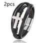 Men's multi-layer braided leather bracelet