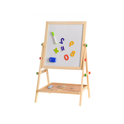 Kids 2 In 1 Wooden Blackboard Whiteboard Children Art Easel Chalk Drawing Board