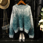 Ins Wind Korean Version Of Loose Thin Gradient Color Thickened Sweater Female