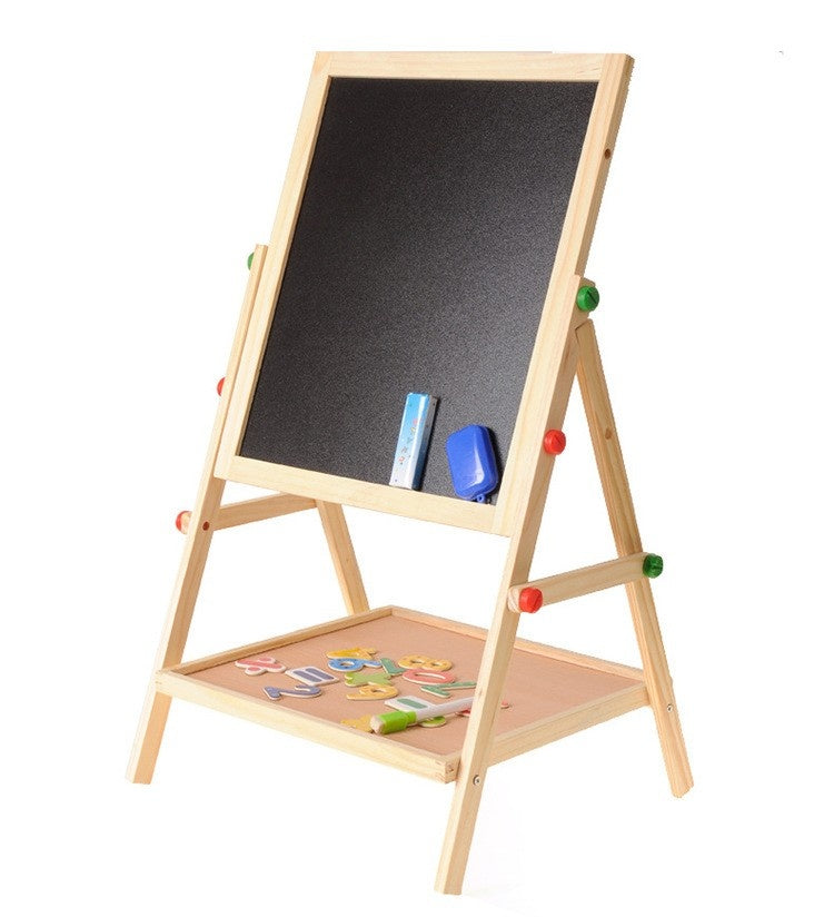 Kids 2 In 1 Wooden Blackboard Whiteboard Children Art Easel Chalk Drawing Board