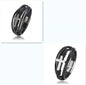 Men's multi-layer braided leather bracelet