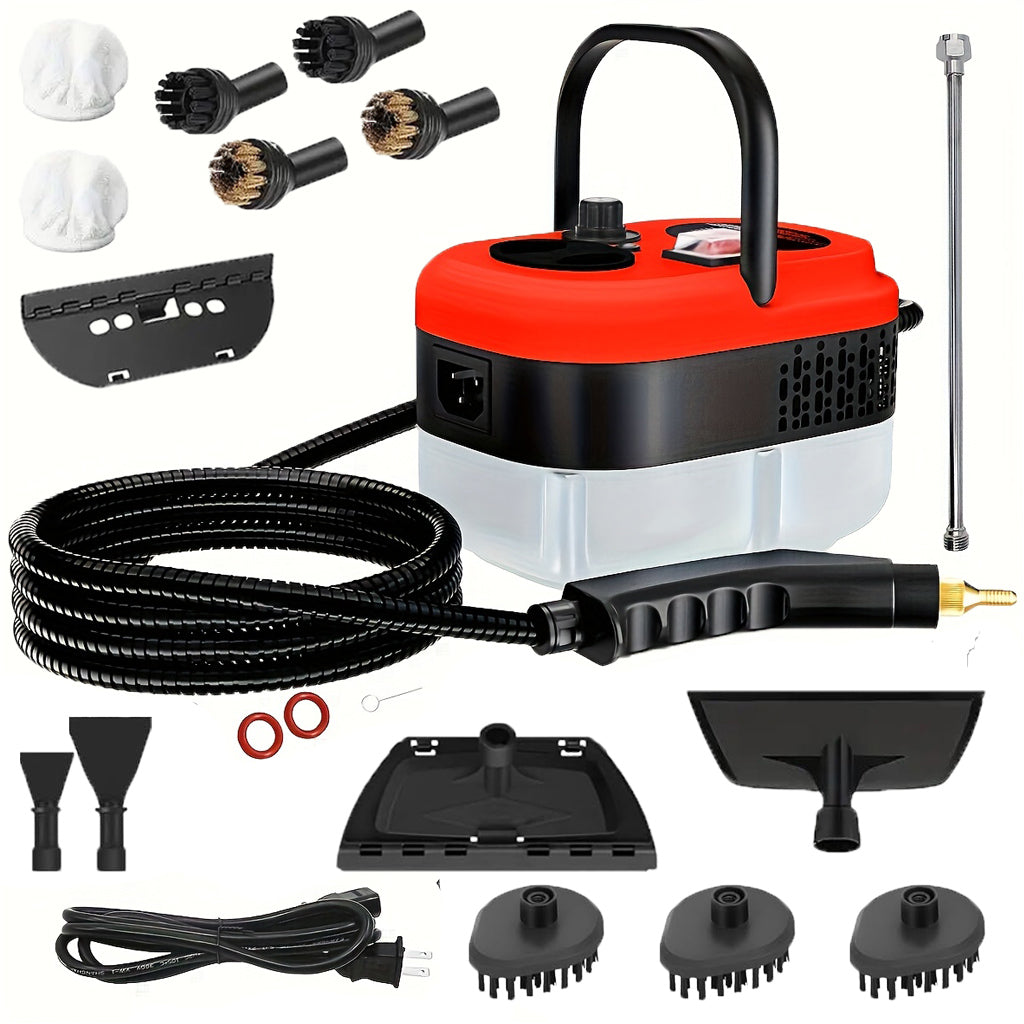 Handheld Steam Cleaner, Steamer For Cleaning, 2500W Pressurized Steam Cleaner With 1.2L Water Tank And 12 Attachments, Portable Steamer Cleaner For Home Car Kitchen Bathroom Furniture Tile Grout