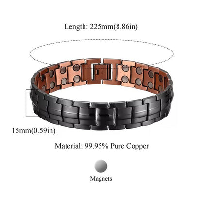 Pure Copper Fully Magnetic Bracelet For Arthritis Relief Remove Tool Gift Boxed