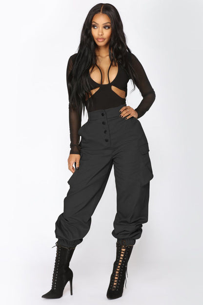 European And American-style Trendy High-waisted Drawstring Casual Pants
