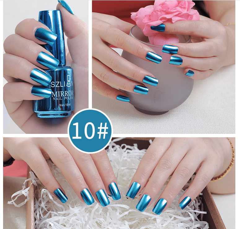 Shiny Mirror Finish Silver Nail Polish