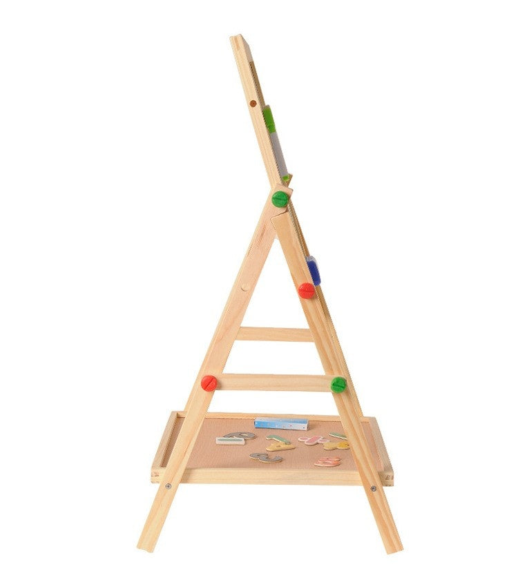 Kids 2 In 1 Wooden Blackboard Whiteboard Children Art Easel Chalk Drawing Board