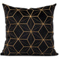Gold Plaid Velvet Cushion Cover (18x18" - 45x45 cm)