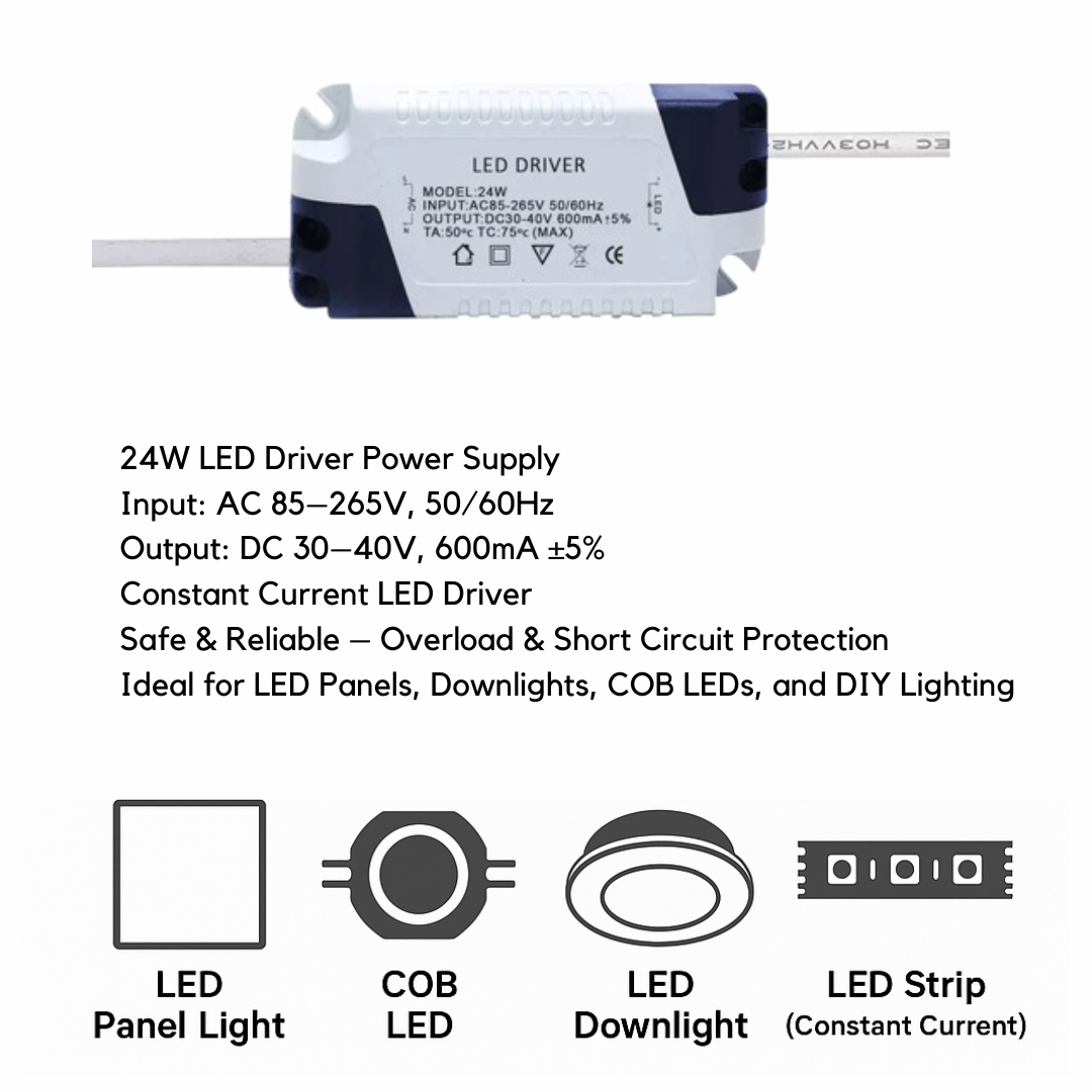 24W/48W 600mA LED Driver High Power DC Connector transformer~1061