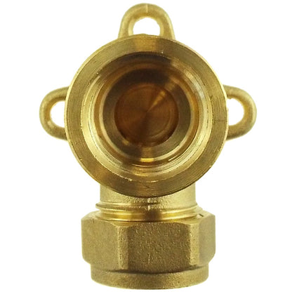 15mm Brass Wall Flange Kit with Lever Tap + Quick Connect Metal Splitter