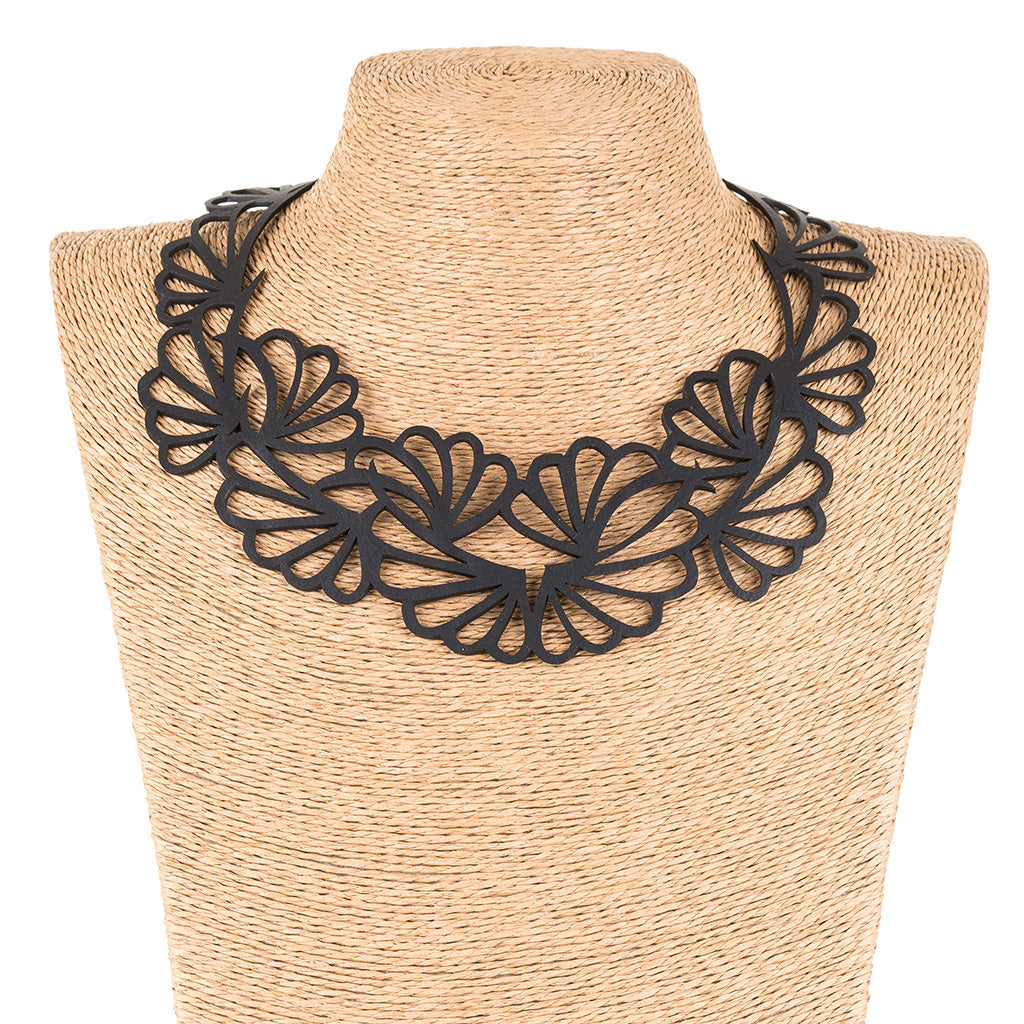 Violets Upcycled Statement Vegan Flower Necklace
