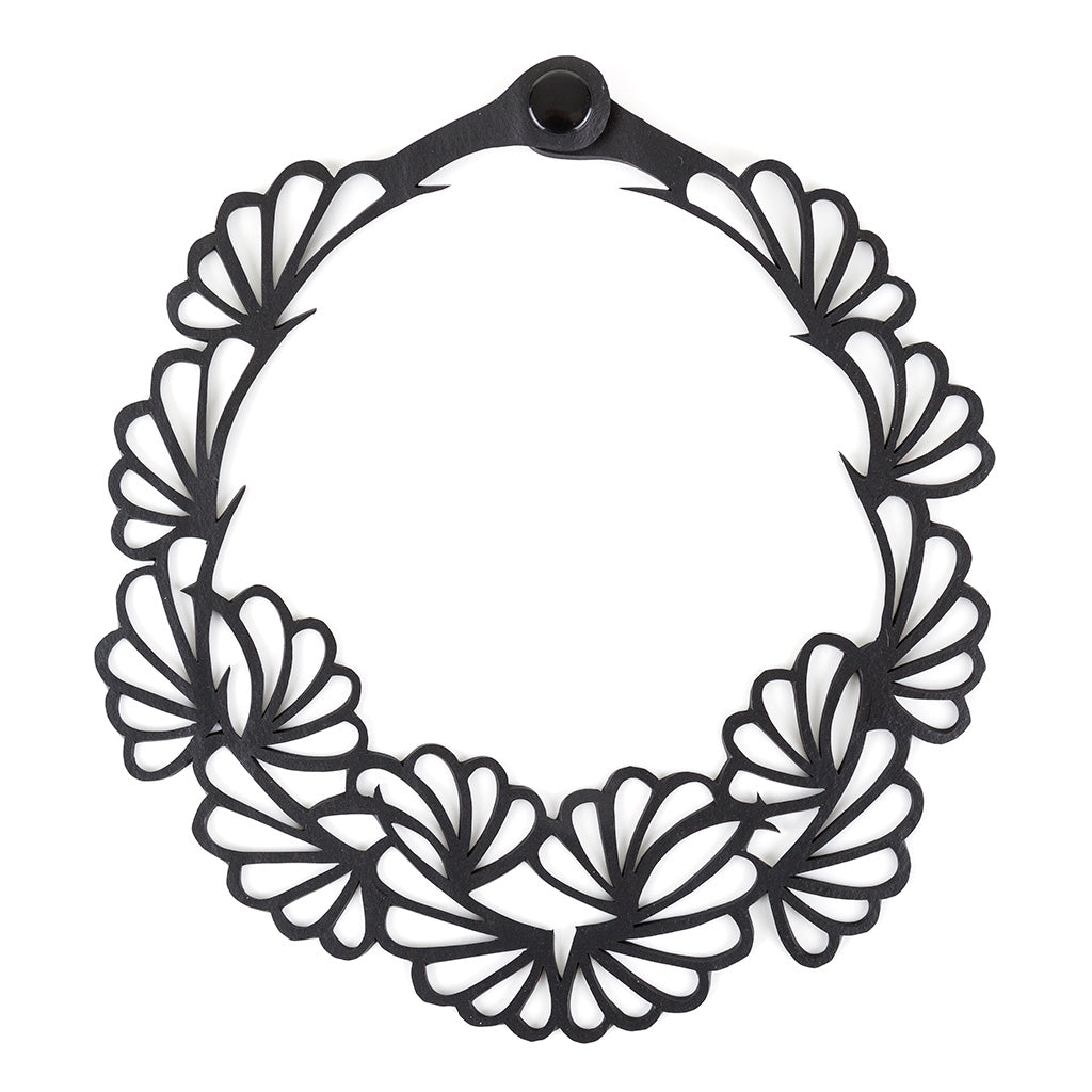 Violets Upcycled Statement Vegan Flower Necklace