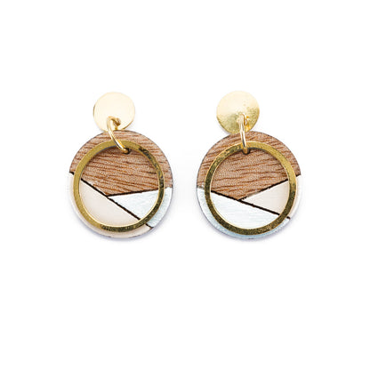 Conture Recycled Wood Gold Plated Earrings (4 Colours Available)