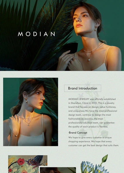 MODIAN Classic 925 Sterling Silver Romantic Heart  Chain Link Pendant Necklaces for Women Fine Jewelry Valentine's Day Gifts