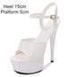 Sandals Shoes Woman High Heels Platform 2021 Sexy Sandals Wedding Shoes Steel Tube Dancing Girl White Stripper Shoes Open Toe
