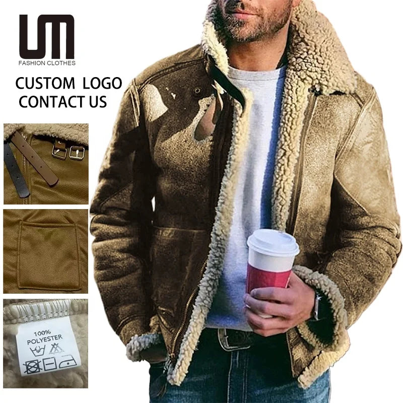 OEM ODM Service Wholesale New Winter Warm Thickened Faux Fur Jacket Plus Size Mens Coats