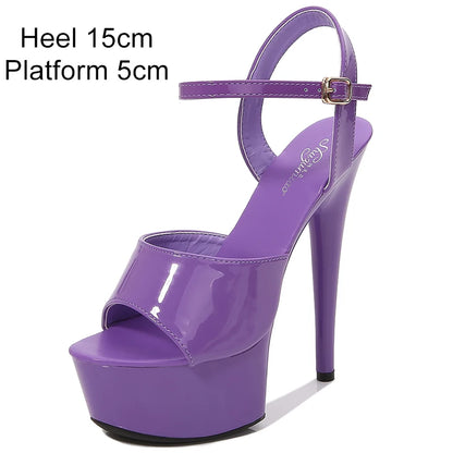 Sandals Shoes Woman High Heels Platform 2021 Sexy Sandals Wedding Shoes Steel Tube Dancing Girl White Stripper Shoes Open Toe