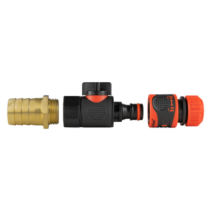 25mm Brass Barb with BSPF-Quick Connect Valve & Hose Connector Lock