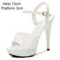 Sandals Shoes Woman High Heels Platform 2021 Sexy Sandals Wedding Shoes Steel Tube Dancing Girl White Stripper Shoes Open Toe