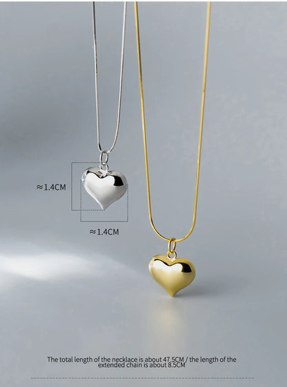 MODIAN Classic 925 Sterling Silver Romantic Heart  Chain Link Pendant Necklaces for Women Fine Jewelry Valentine's Day Gifts