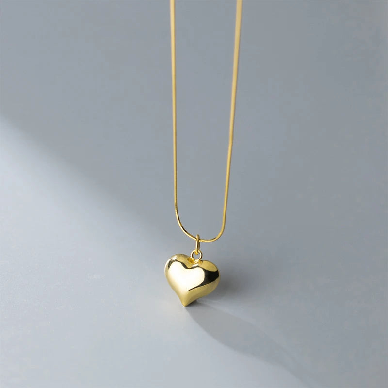 MODIAN Classic 925 Sterling Silver Romantic Heart  Chain Link Pendant Necklaces for Women Fine Jewelry Valentine's Day Gifts