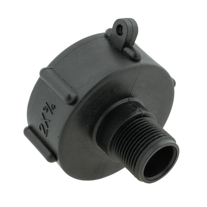 IBC 2” S60X6 Cap with BSPF Thread-Quick Connect Male Valve and Hose Connector 3/4" BSPM