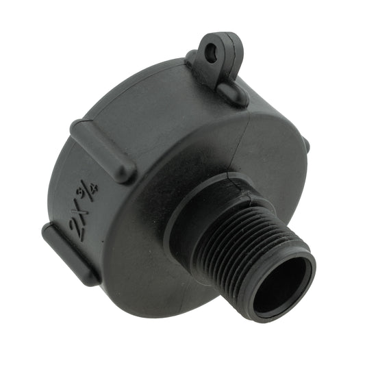 IBC 2” S60X6 Cap with BSPF Thread-Quick Connect Male Valve and Hose Connector 3/4" BSPM