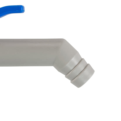 45 Degree PP Barbed Lever Tap, 1" BSP + PTFE