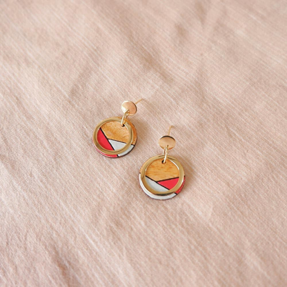 Conture Recycled Wood Gold Plated Earrings (4 Colours Available)