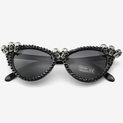 Mia Cat Eye Diamante Skull Sunglasses