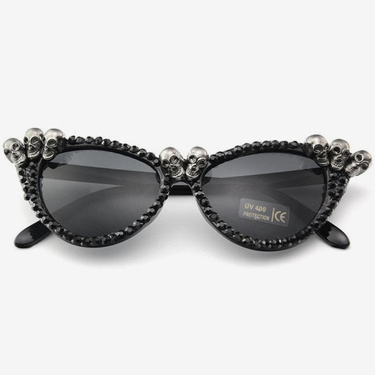 Mia Cat Eye Diamante Skull Sunglasses