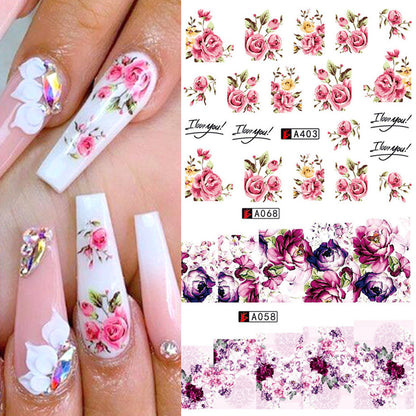 Nail Art Rose Nail Sticker Bowknot