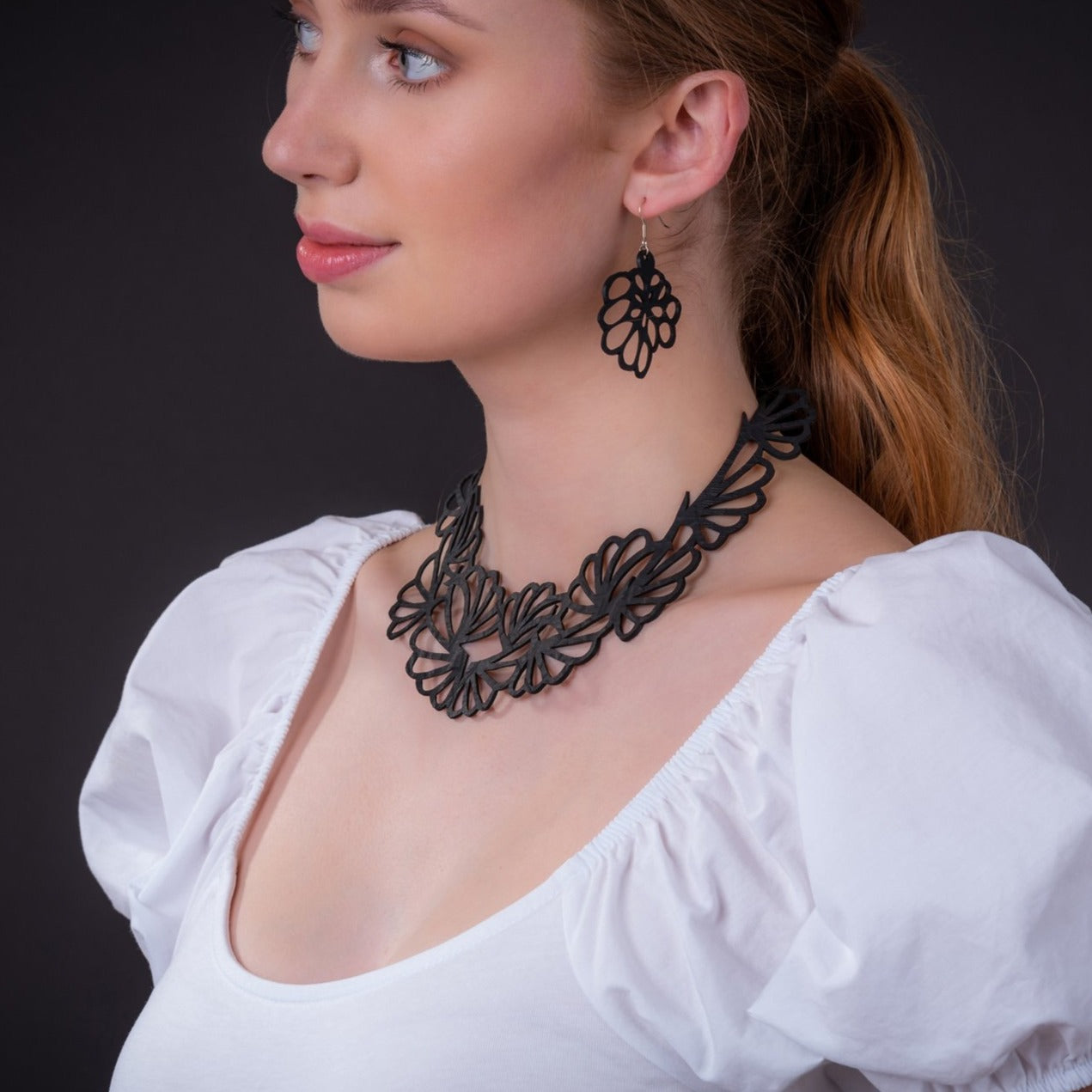 Violets Upcycled Statement Vegan Flower Necklace