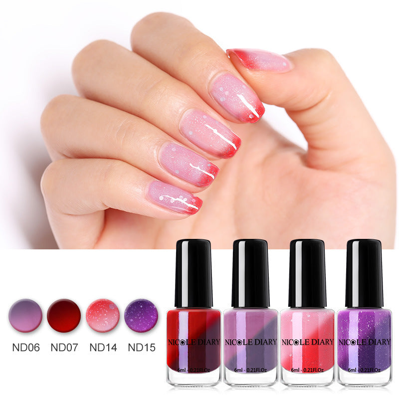 Peelable Glitter Nail Polish Color-changing