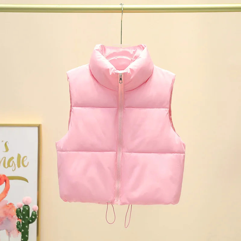 HLJ&GG Winter New Puffer Vest 3 Piece Sets Women Zipper Long Sleeve Top+Cotton Jacket+Legging Pants Outfits Casual Tracksuits BR