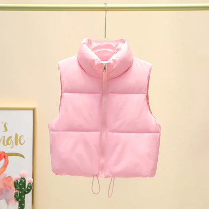 HLJ&GG Winter New Puffer Vest 3 Piece Sets Women Zipper Long Sleeve Top+Cotton Jacket+Legging Pants Outfits Casual Tracksuits BR