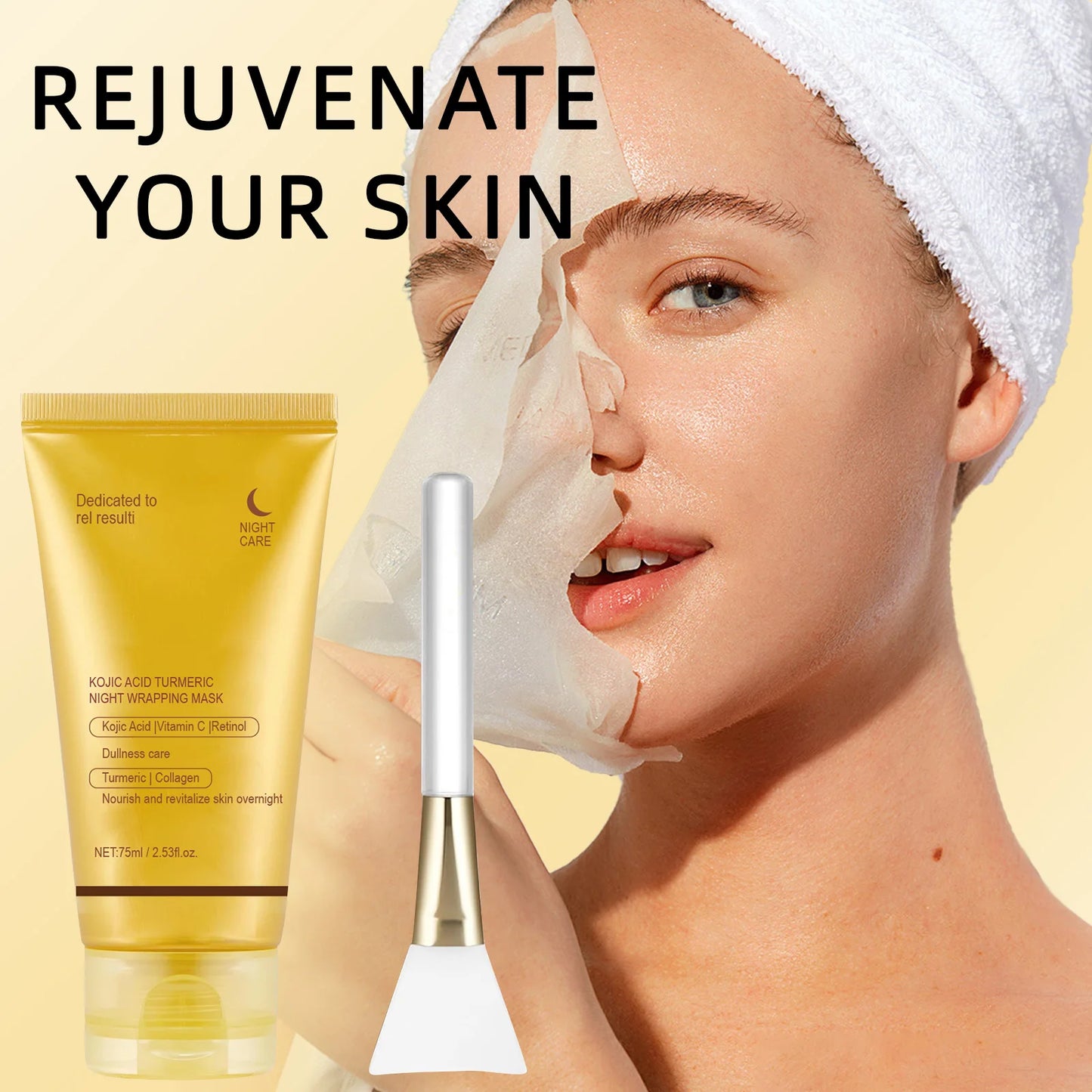 Turmeric Collagen Night Mask Hydrating Moisturizing Brightening Hydrating To Improves Spots Acne Dullness Skin Peel-off Mask
