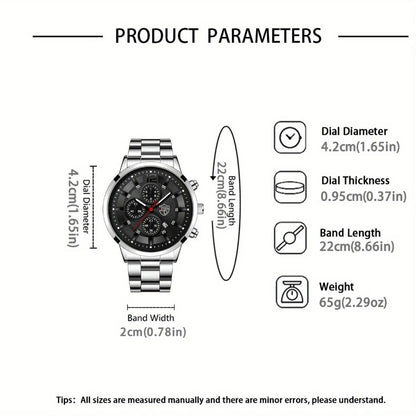 5p/set Business Casual Fashion Watch Set for Men, Travel Party Meeting Fashion Quartz Watch Set for Men, Halloween Gifts
