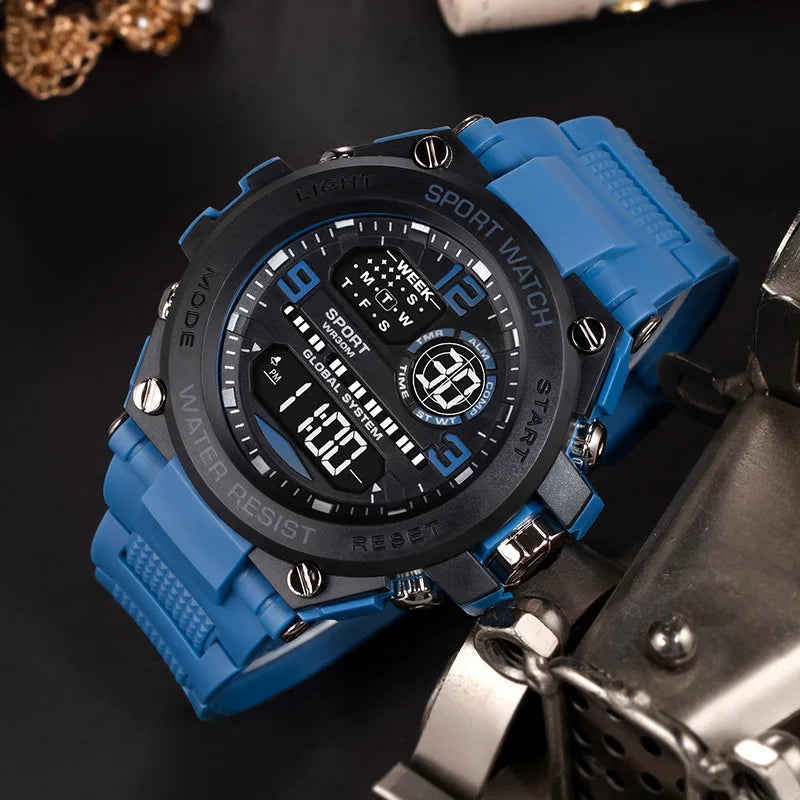 Fashion Sport Electronic Watch Waterproof Stopwatch Man Watches Luminous Alarm Clock Digital Wristwatch