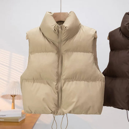 HLJ&GG Winter New Puffer Vest 3 Piece Sets Women Zipper Long Sleeve Top+Cotton Jacket+Legging Pants Outfits Casual Tracksuits BR