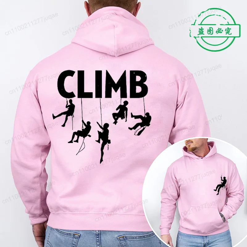 Hoodie Born To Climb, Mountain Hiking Rock Climbing Printed Unisex Sweatshirt Harajuku Hip Hop Hoodie Casual Fashion Streetwear