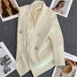 Slim Fit Ladies' Suit Jacket Double Row Metal Buckle Commuter Style Korean Elegance Thin Spring Women's Outerwear