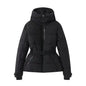 Women's Winter Hooded High Waist Padded Sport Parkas Coats with Belt Female Elegant Thick Warm Pockets Windproof Skiing Jackets